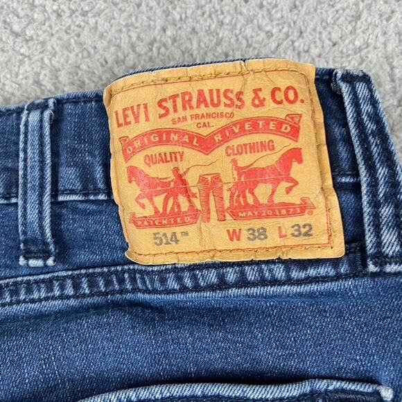 Levi's 514 Straight Fit Jeans Men's 38x32 Blue Medium Wash - Picture 9 of 10
